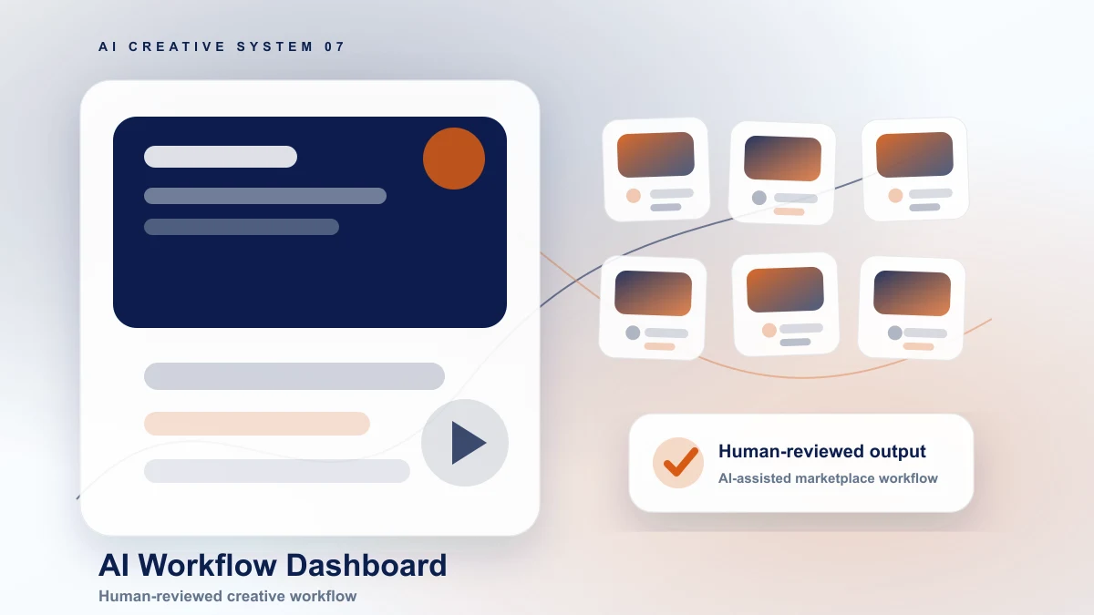AI creative dashboard with human-reviewed workflow