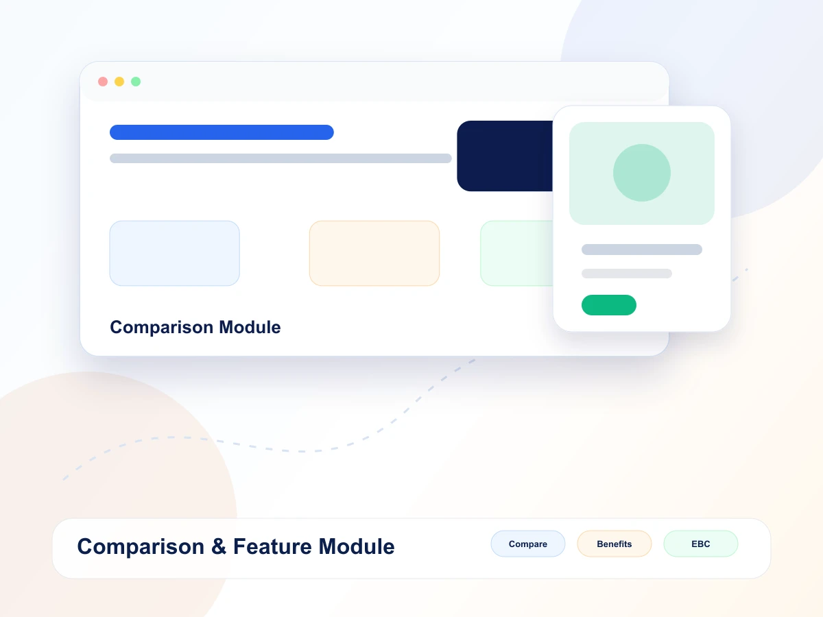 Comparison and feature module mockup