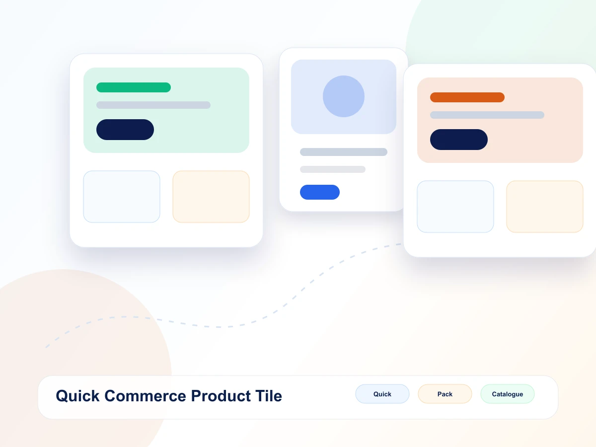Quick commerce product tile mockup