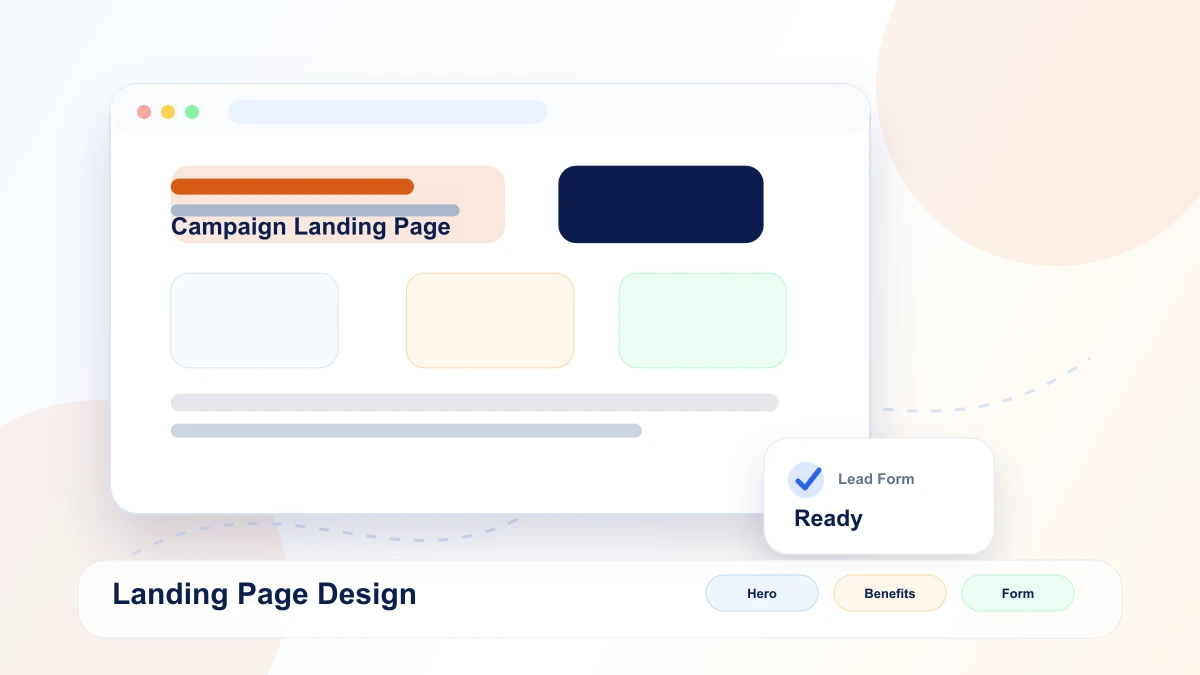 Landing page design mockup