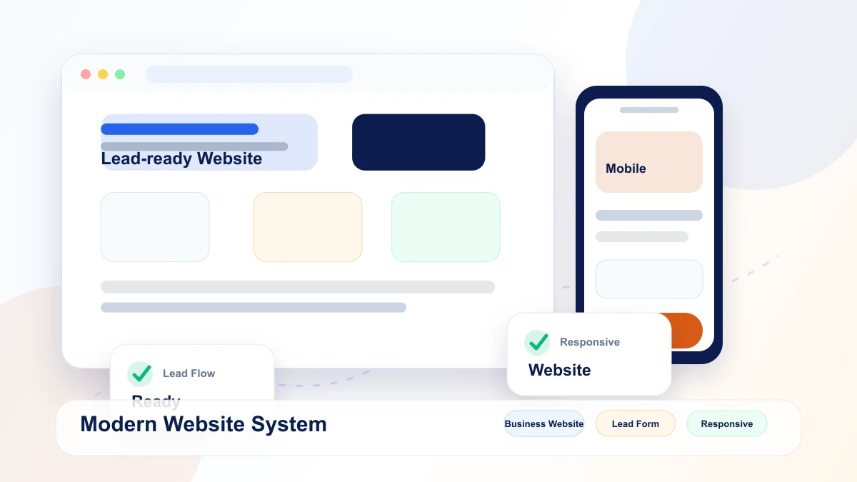 Modern responsive website desktop mockup