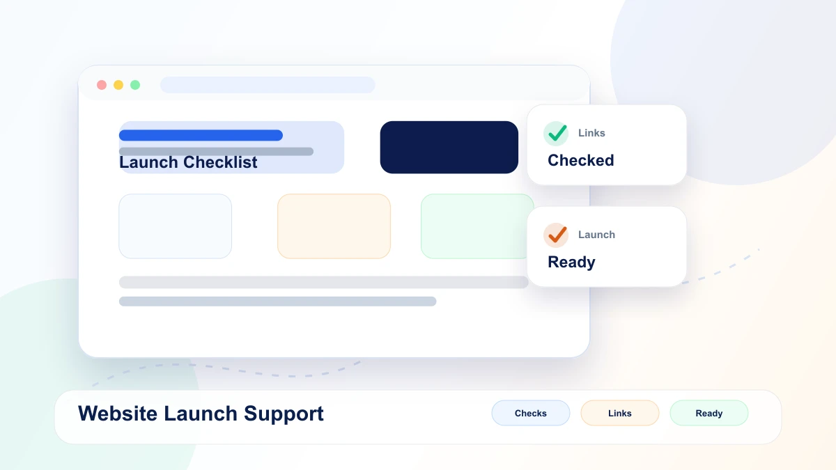 Website launch support mockup